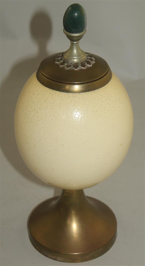 Anthony Redmile. An ostrich egg vase and cover, 11.5in.